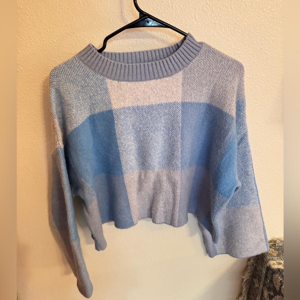 Jessica Simpson Cropped Plaid Sweater